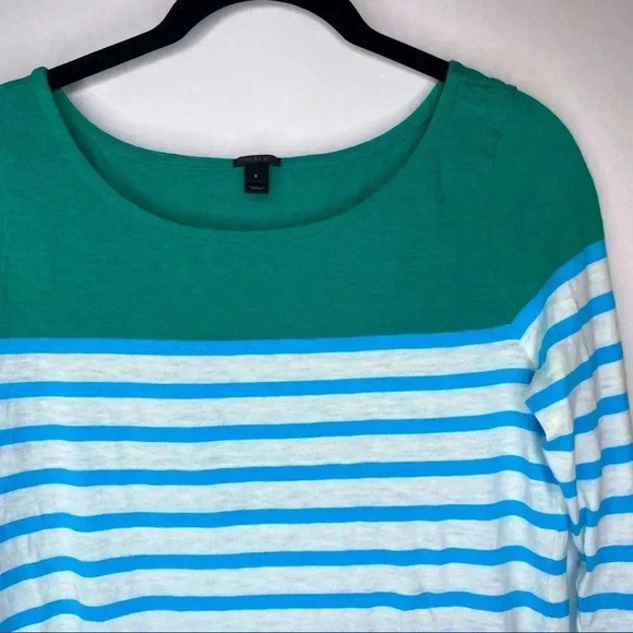 💃🏻EUC J Crew Colorblock & Striped 3/4 Sleeve Top - Picture 2 of 9